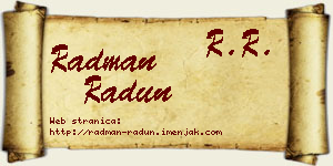 Radman Radun vizit kartica